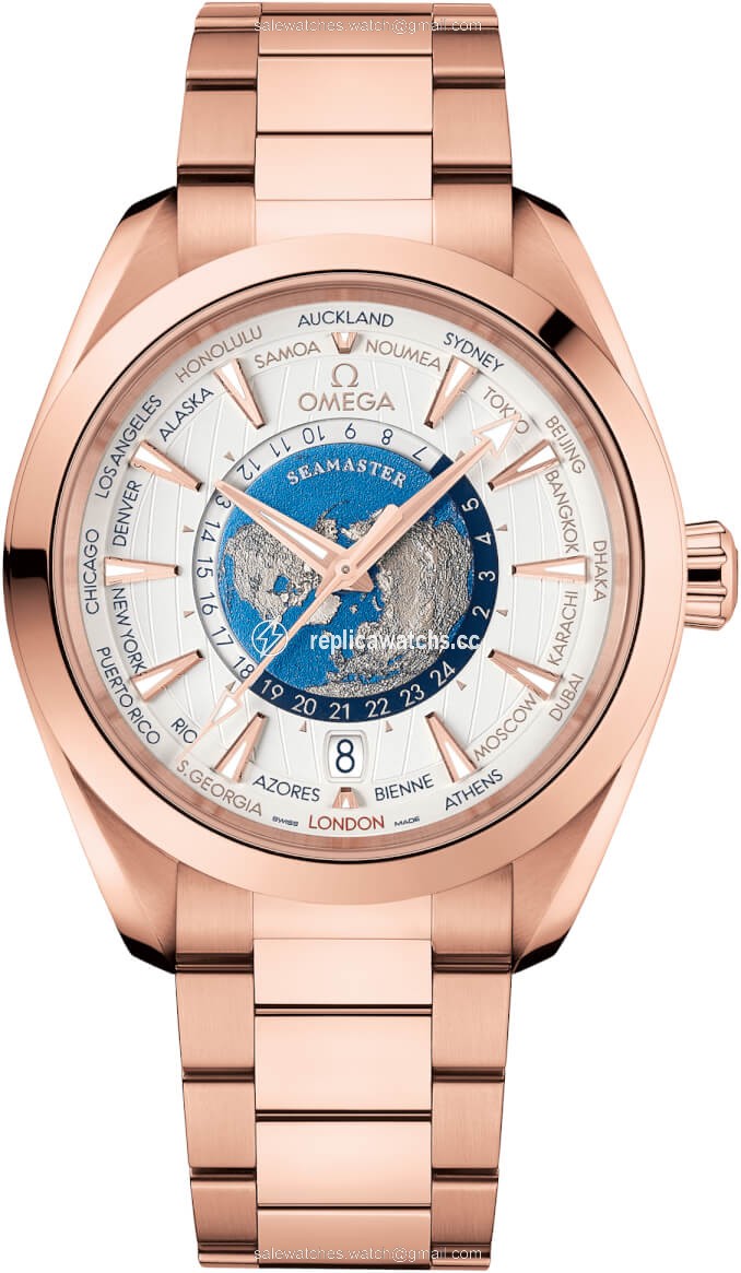 Replica 220.50.43.22.02.001 Omega Aqua Terra 150M GMT Worldtimer Co-Axial Master Chronometer 43mm Mens Watch Replica 220.50.43.22.02.001 Omega Aqua Terra 150M GMT Worldtimer Co-Axial Master Chronometer 43mm Mens Watch