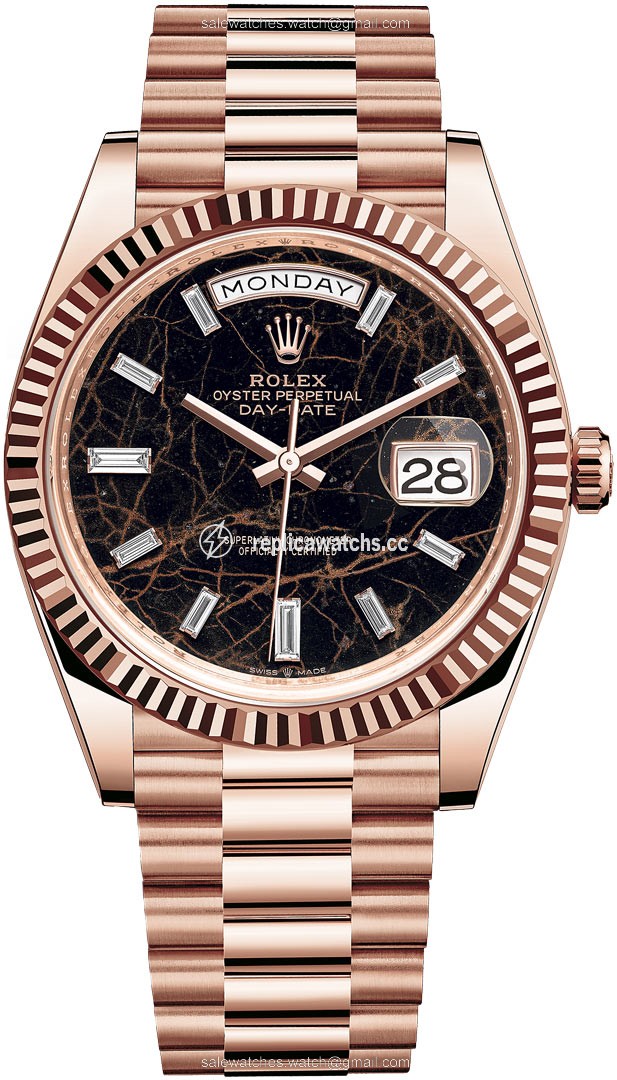 Replica 228235 Eisenkiesel Baguette Rolex Day-Date 40mm Everose Gold Mens Watch Replica 228235 Eisenkiesel Baguette Rolex Day-Date 40mm Everose Gold Mens Watch