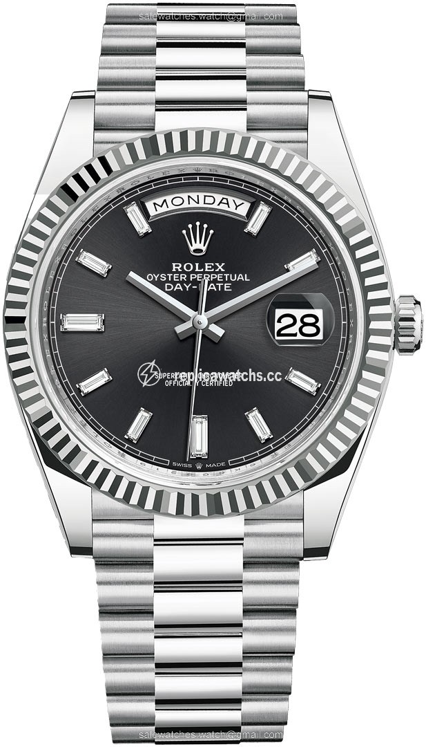 Replica 228236 Black Baguette Rolex Day-Date 40mm Platinum Mens Watch Replica 228236 Black Baguette Rolex Day-Date 40mm Platinum Mens Watch