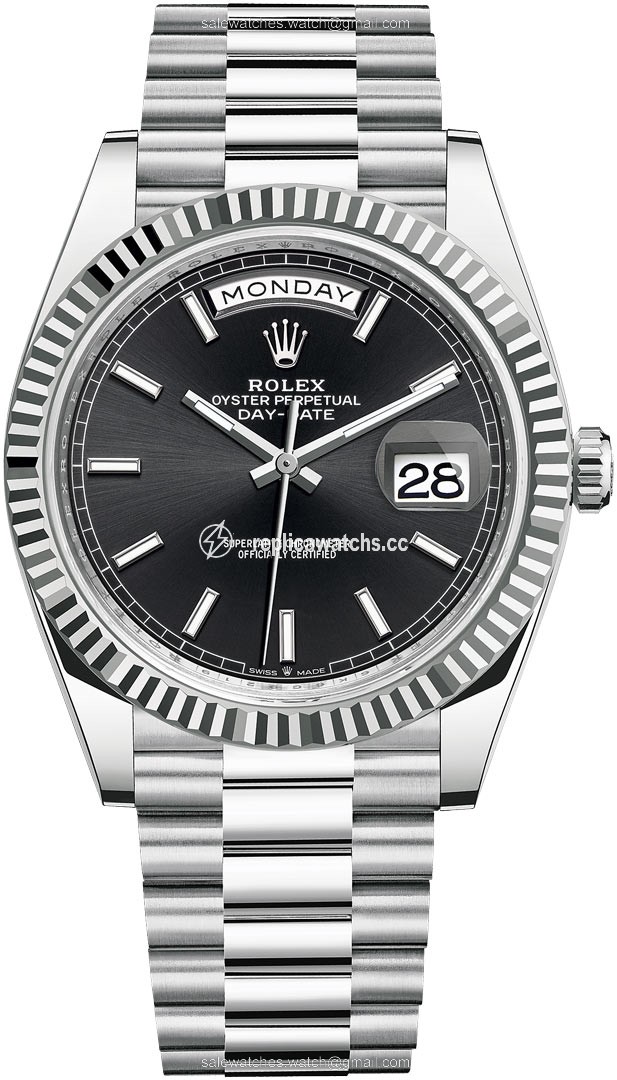 Replica 228236 Black Index Rolex Day-Date 40mm Platinum Mens Watch Replica 228236 Black Index Rolex Day-Date 40mm Platinum Mens Watch