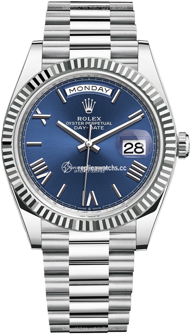 Replica 228236 Bright Blue Roman Rolex Day-Date 40mm Platinum Mens Watch Replica 228236 Bright Blue Roman Rolex Day-Date 40mm Platinum Mens Watch