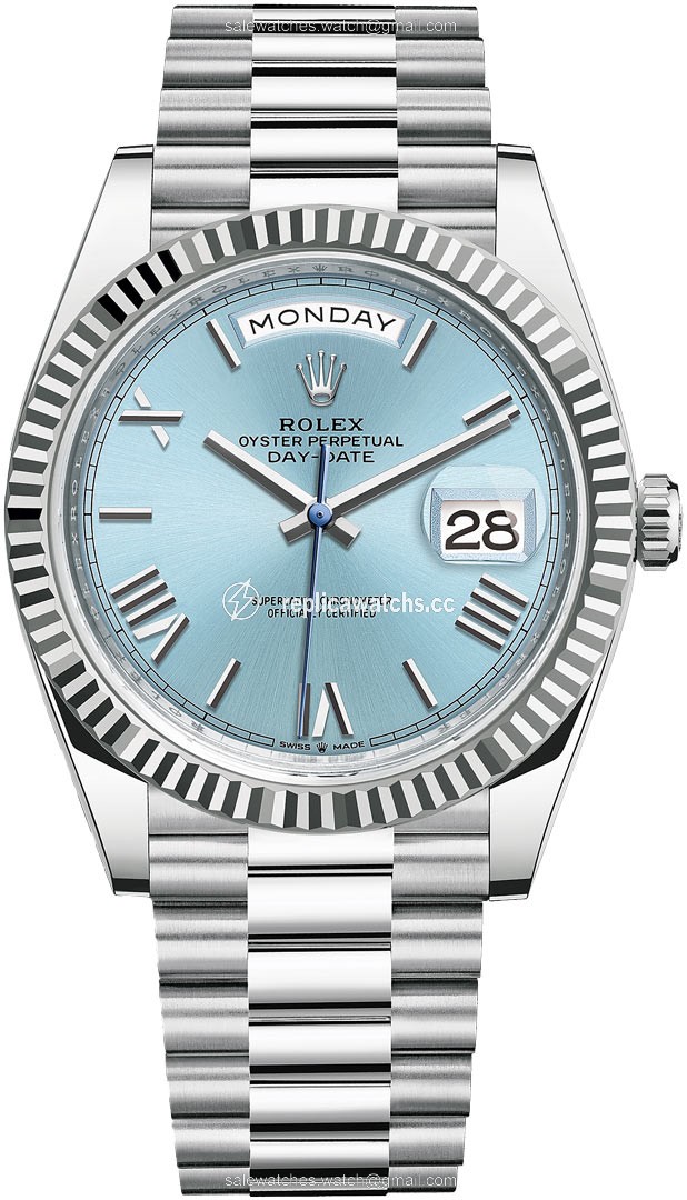 Replica 228236 Ice Blue Roman Rolex Day-Date 40mm Platinum Mens Watch Replica 228236 Ice Blue Roman Rolex Day-Date 40mm Platinum Mens Watch