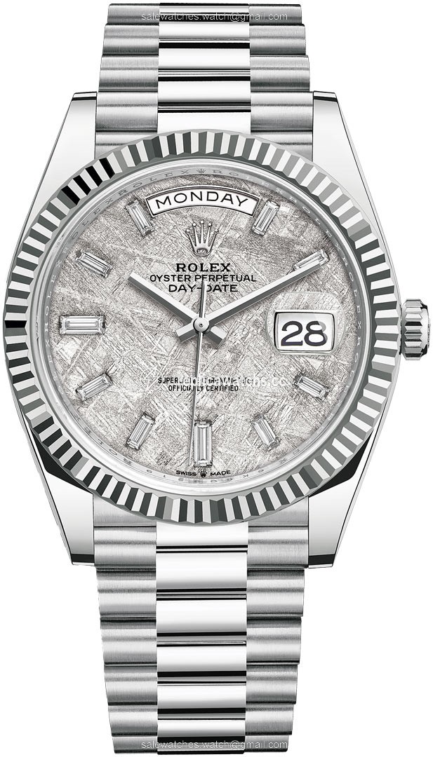 Replica 228236 Meteorite Baguette Rolex Day-Date 40mm Platinum Mens Watch Replica 228236 Meteorite Baguette Rolex Day-Date 40mm Platinum Mens Watch