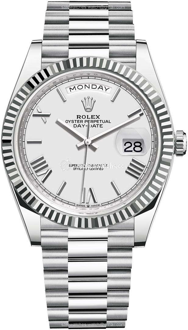 Replica 228236 White Roman Rolex Day-Date 40mm Platinum Mens Watch Replica 228236 White Roman Rolex Day-Date 40mm Platinum Mens Watch