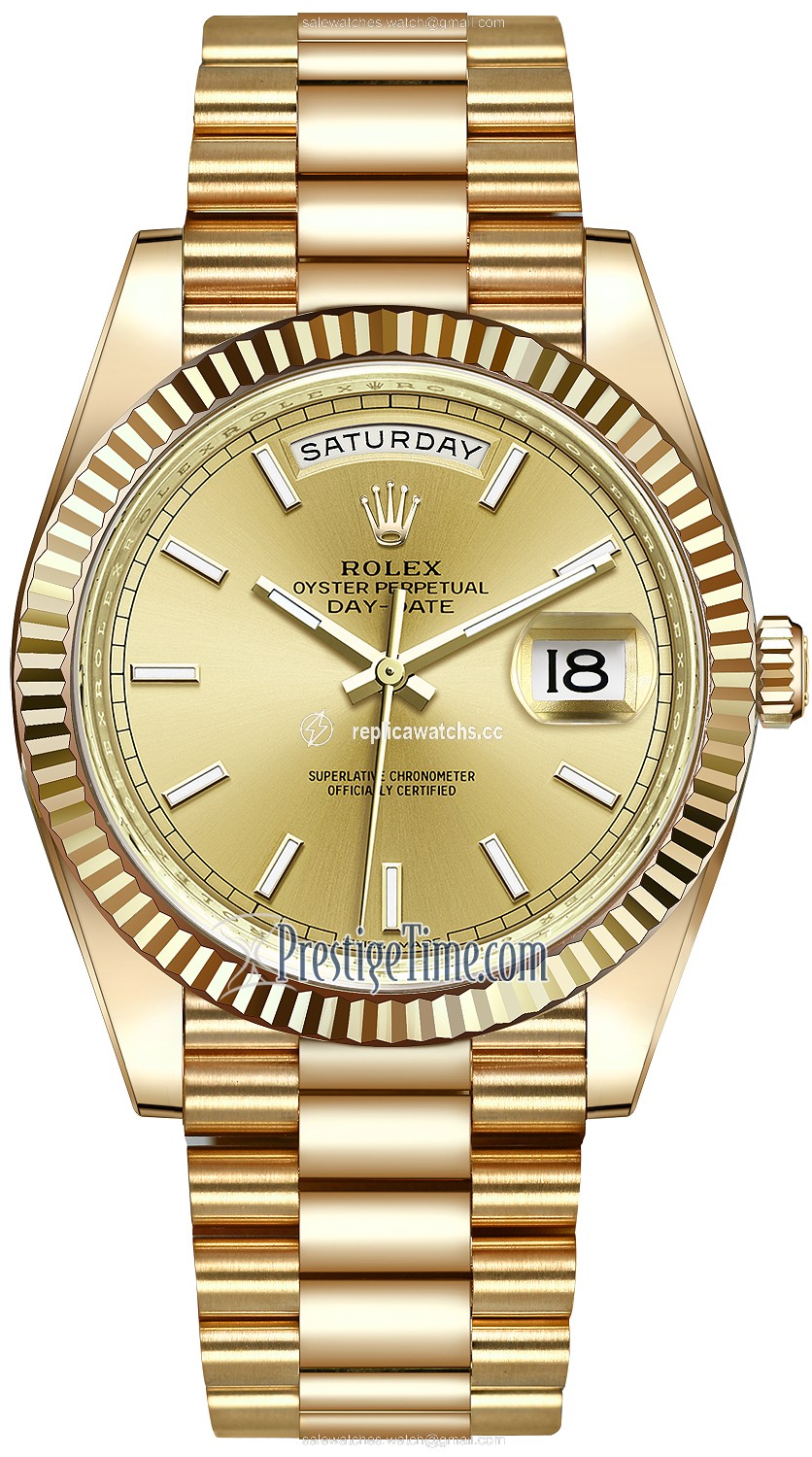 Replica 228238 Champagne Index Rolex Day-Date 40mm Yellow Gold Mens Watch Replica 228238 Champagne Index Rolex Day-Date 40mm Yellow Gold Mens Watch