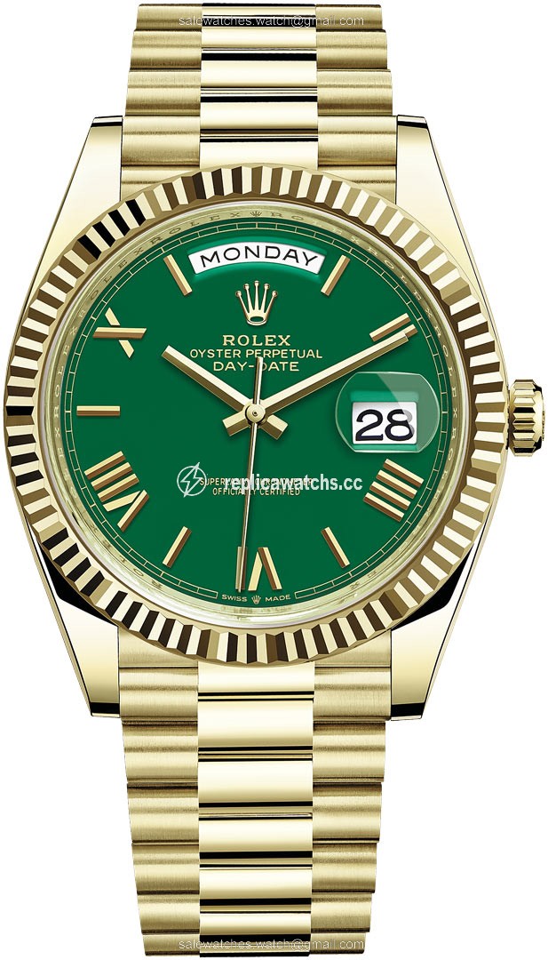Replica 228238 Green Roman Rolex Day-Date 40mm Yellow Gold Mens Watch Replica 228238 Green Roman Rolex Day-Date 40mm Yellow Gold Mens Watch