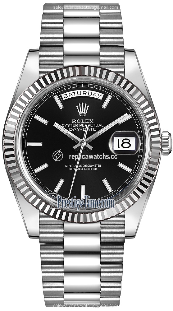 Replica 228239 Black Index Rolex Day-Date 40mm White Gold Mens Watch Replica 228239 Black Index Rolex Day-Date 40mm White Gold Mens Watch