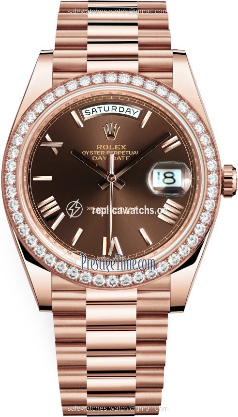 Replica 228345RBR Chocolate Roman Rolex Day-Date 40mm Everose Gold Mens Watch Replica 228345RBR Chocolate Roman Rolex Day-Date 40mm Everose Gold Mens Watch