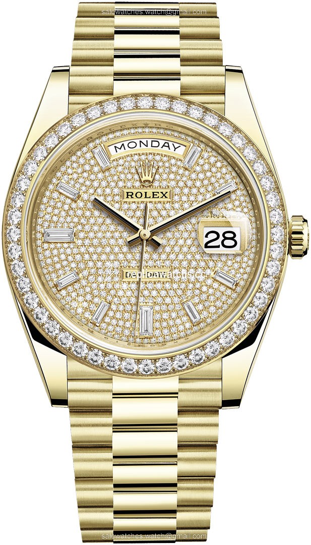 Replica 228348RBR Pave Baguette Rolex Day-Date 40mm White Gold Mens Watch Replica 228348RBR Pave Baguette Rolex Day-Date 40mm White Gold Mens Watch