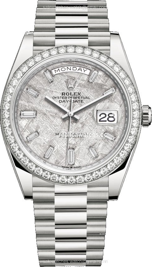 Replica 228349RBR Meteorite Baguette Rolex Day-Date 40mm White Gold Mens Watch Replica 228349RBR Meteorite Baguette Rolex Day-Date 40mm White Gold Mens Watch