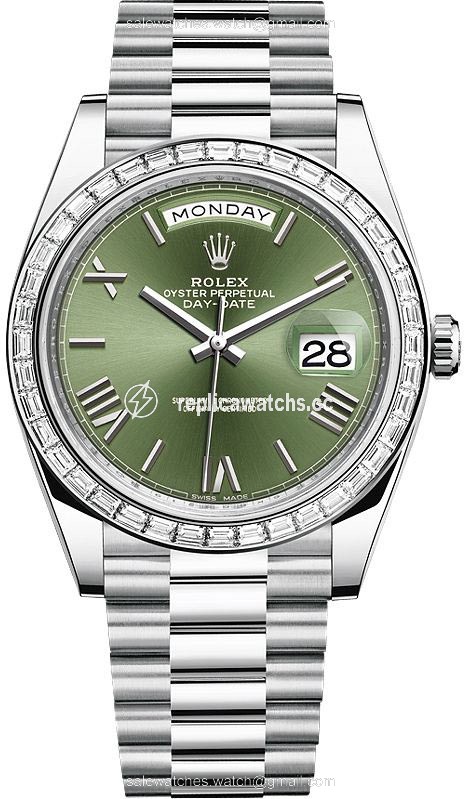 Replica 228396TBR Olive Green Roman Rolex Day-Date 40mm Platinum Mens Watch Replica 228396TBR Olive Green Roman Rolex Day-Date 40mm Platinum Mens Watch
