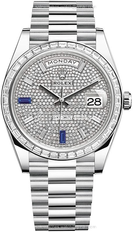 Replica 228396TBR Pave Baguette Rolex Day-Date 40mm Platinum Mens Watch Replica 228396TBR Pave Baguette Rolex Day-Date 40mm Platinum Mens Watch