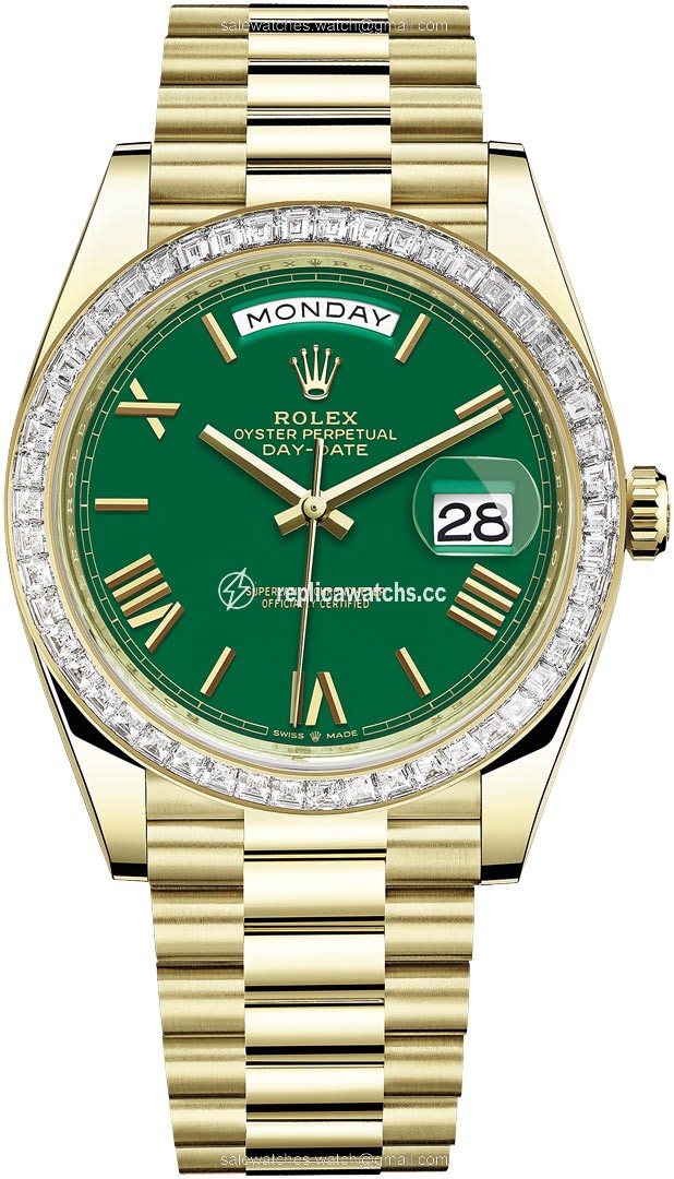 Replica 228398TBR Green Roman Rolex Day-Date 40mm Yellow Gold Mens Watch Replica 228398TBR Green Roman Rolex Day-Date 40mm Yellow Gold Mens Watch