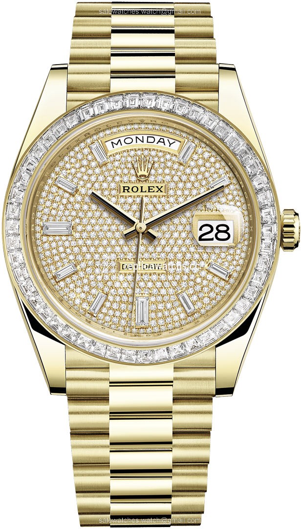 Replica 228398TBR Pave Baguette Rolex Day-Date 40mm White Gold Mens Watch Replica 228398TBR Pave Baguette Rolex Day-Date 40mm White Gold Mens Watch