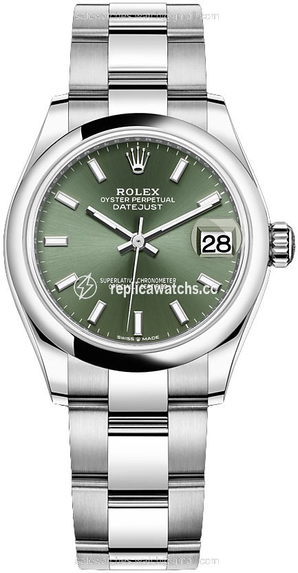 Replica 278240 Mint Green Index Oyster Rolex Datejust 31mm Stainless Steel Ladies Watch Replica 278240 Mint Green Index Oyster Rolex Datejust 31mm Stainless Steel Ladies Watch