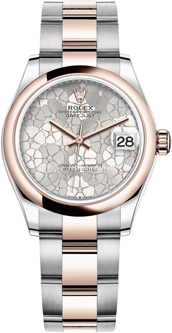 Replica 278241 Silver Floral Oyster Rolex Datejust 31mm Stainless Steel and Rose Gold Ladies Watch Replica 278241 Silver Floral Oyster Rolex Datejust 31mm Stainless Steel and Rose Gold Ladies Watch