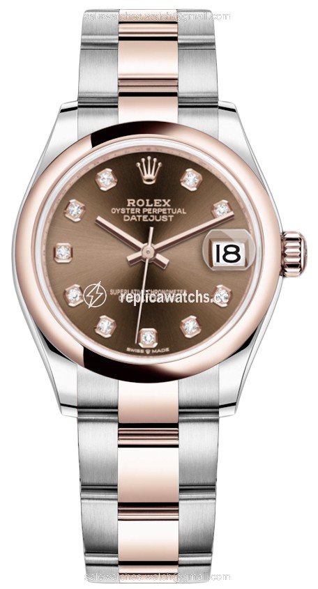 Replica 278241 Chocolate Diamond Oyster Rolex Datejust 31mm Stainless Steel and Rose Gold Ladies Watch Replica 278241 Chocolate Diamond Oyster Rolex Datejust 31mm Stainless Steel and Rose Gold Ladies Watch