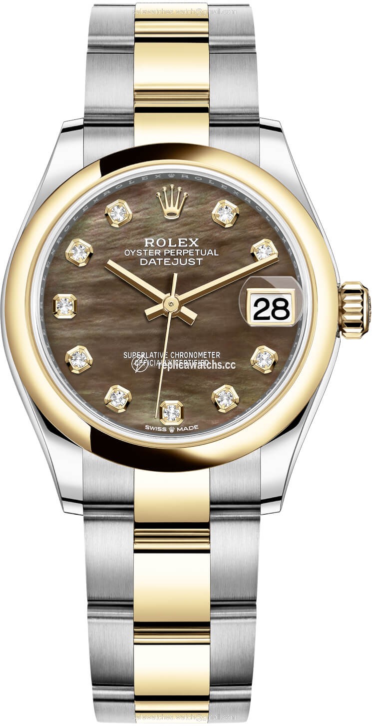 Replica 278243 Black MOP Diamond Oyster Rolex Datejust 31mm Stainless Steel and Yellow Gold Ladies Watch Replica 278243 Black MOP Diamond Oyster Rolex Datejust 31mm Stainless Steel and Yellow Gold Ladies Watch