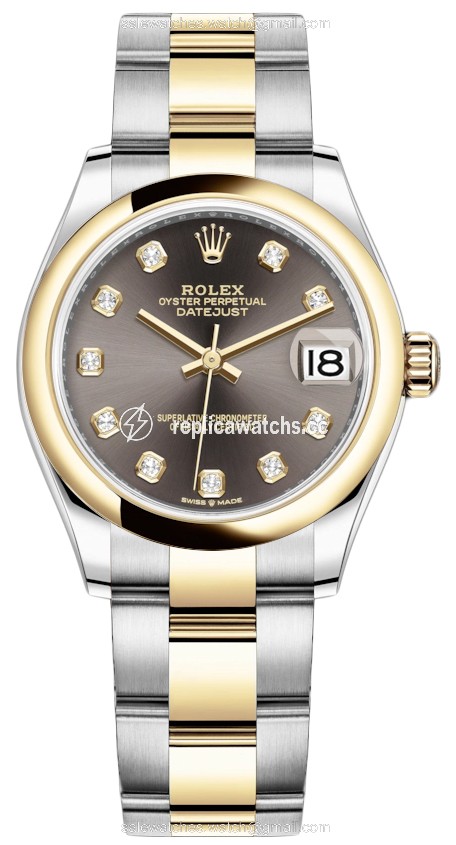 Replica 278243 Grey Diamond Oyster Rolex Datejust 31mm Stainless Steel and Yellow Gold Ladies Watch Replica 278243 Grey Diamond Oyster Rolex Datejust 31mm Stainless Steel and Yellow Gold Ladies Watch