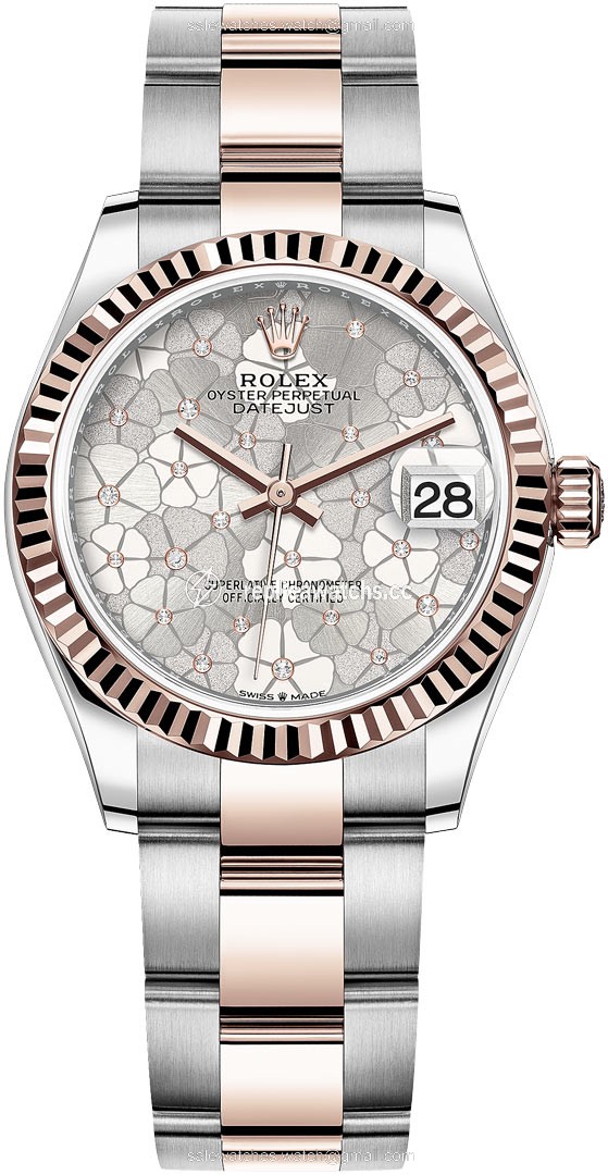 Replica 278271 Silver Floral Oyster Rolex Datejust 31mm Stainless Steel and Rose Gold Ladies Watch Replica 278271 Silver Floral Oyster Rolex Datejust 31mm Stainless Steel and Rose Gold Ladies Watch