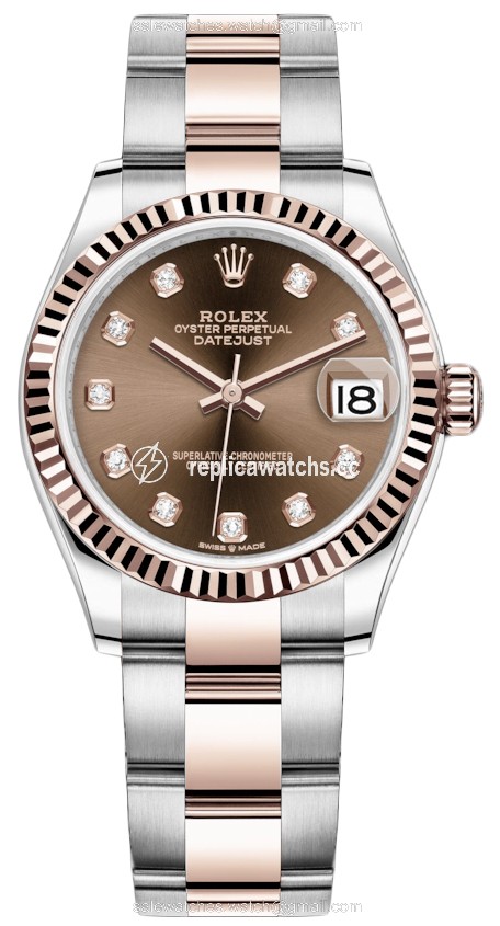 Replica 278271 Chocolate Diamond Oyster Rolex Datejust 31mm Stainless Steel and Rose Gold Ladies Watch Replica 278271 Chocolate Diamond Oyster Rolex Datejust 31mm Stainless Steel and Rose Gold Ladies Watch
