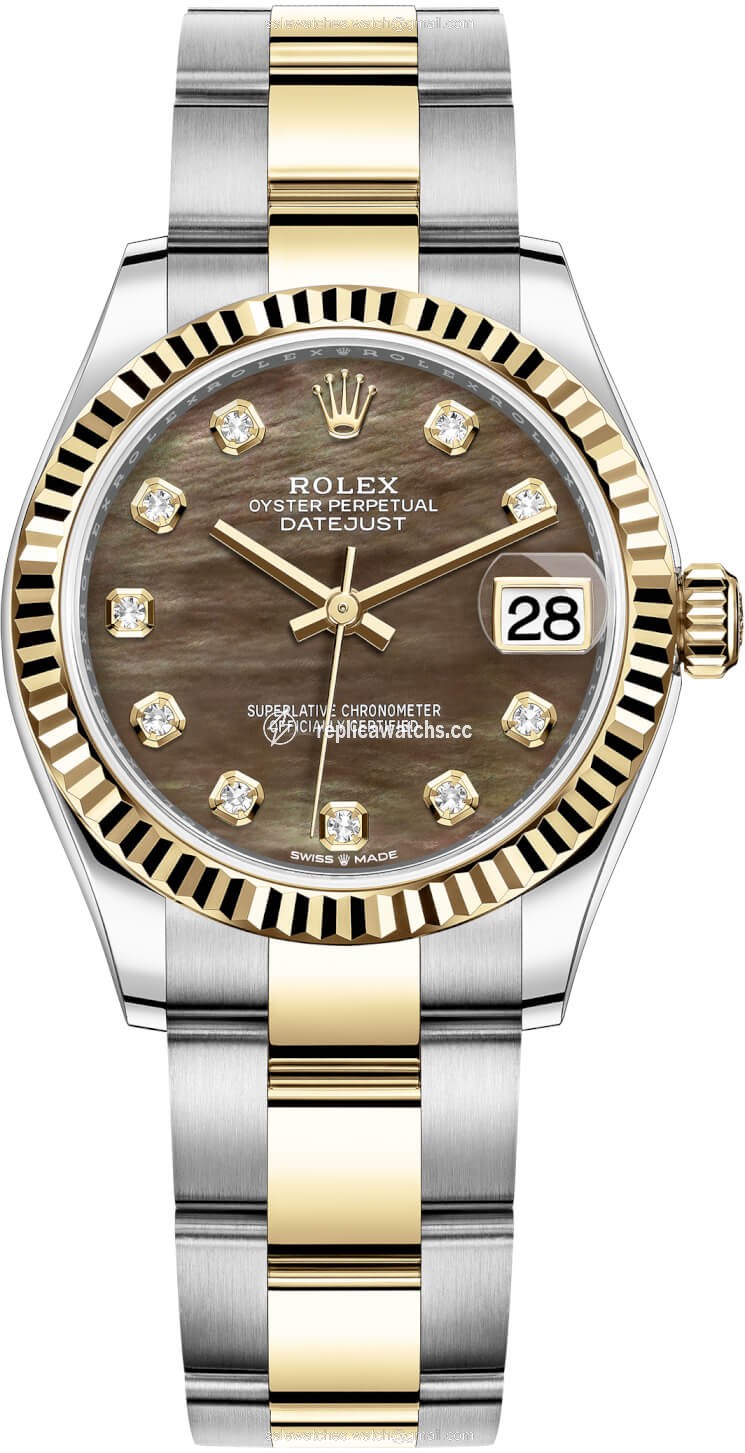 Replica 278273 Black MOP Diamond Oyster Rolex Datejust 31mm Stainless Steel and Yellow Gold Ladies Watch Replica 278273 Black MOP Diamond Oyster Rolex Datejust 31mm Stainless Steel and Yellow Gold Ladies Watch