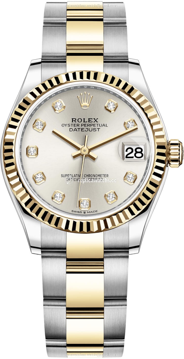 Replica 278273 Silver Diamond Oyster Rolex Datejust 31mm Stainless Steel and Yellow Gold Ladies Watch Replica 278273 Silver Diamond Oyster Rolex Datejust 31mm Stainless Steel and Yellow Gold Ladies Watch