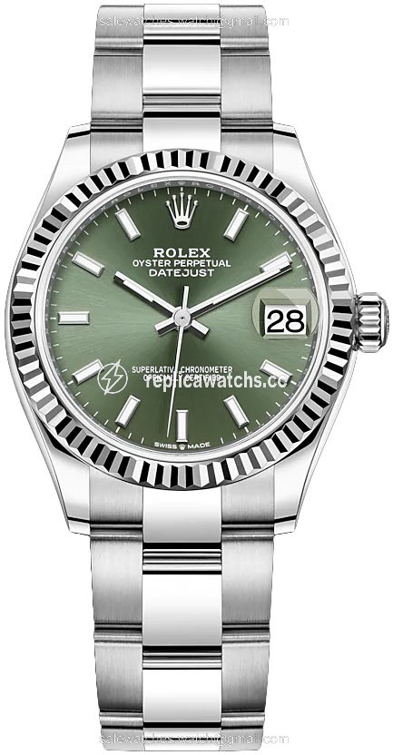 Replica 278274 Mint Green Index Oyster Rolex Datejust 31mm Stainless Steel Ladies Watch Replica 278274 Mint Green Index Oyster Rolex Datejust 31mm Stainless Steel Ladies Watch