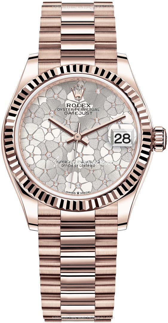 Replica 278275 Silver Floral President Rolex Datejust 31mm Everose Gold Ladies Watch Replica 278275 Silver Floral President Rolex Datejust 31mm Everose Gold Ladies Watch