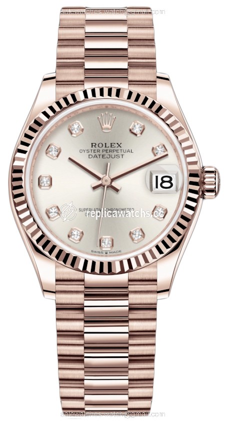 Replica 278275 Silver Diamond President Rolex Datejust 31mm Everose Gold Ladies Watch Replica 278275 Silver Diamond President Rolex Datejust 31mm Everose Gold Ladies Watch