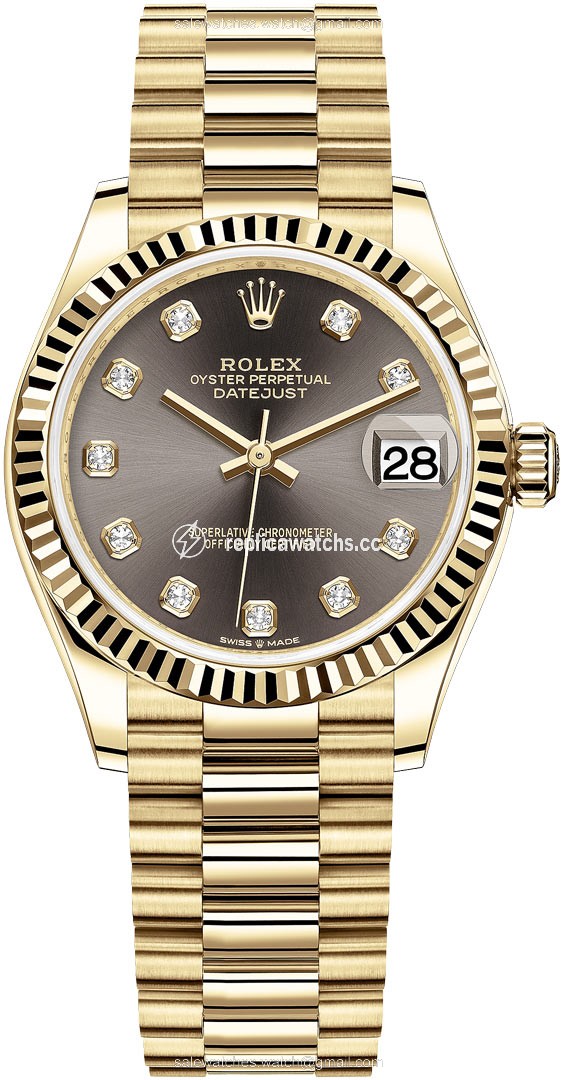 Replica 278278 Dark Grey Diamond President Rolex Datejust 31mm Yellow Gold Ladies Watch Replica 278278 Dark Grey Diamond President Rolex Datejust 31mm Yellow Gold Ladies Watch