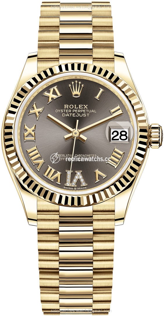 Replica 278278 Dark Grey Roman VI President Rolex Datejust 31mm Yellow Gold Ladies Watch Replica 278278 Dark Grey Roman VI President Rolex Datejust 31mm Yellow Gold Ladies Watch