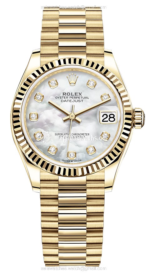 Replica 278278 MOP Diamond President Rolex Datejust 31mm Yellow Gold Ladies Watch Replica 278278 MOP Diamond President Rolex Datejust 31mm Yellow Gold Ladies Watch