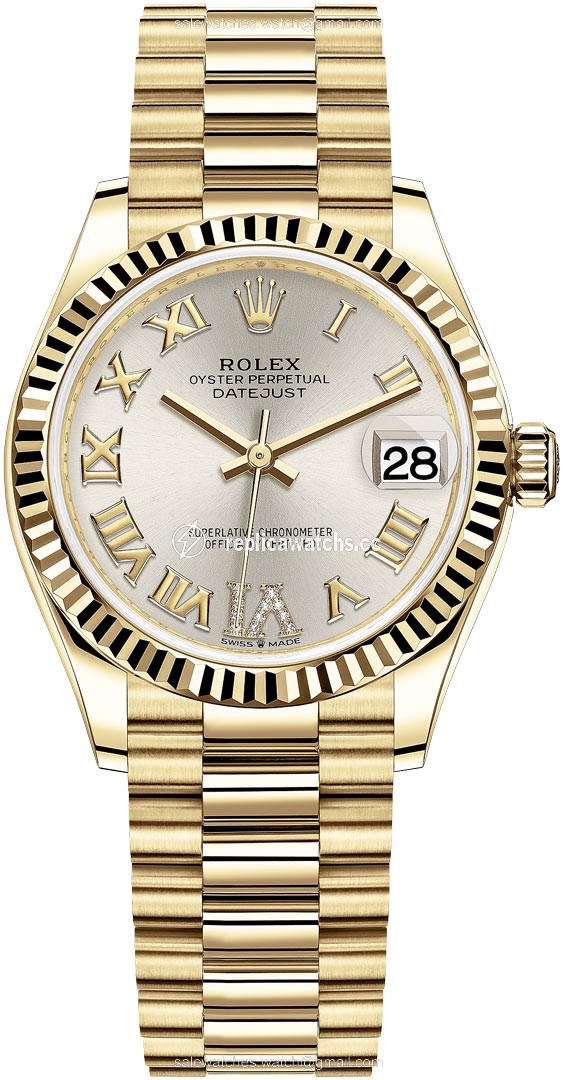 Replica 278278 Silver Roman VI President Rolex Datejust 31mm Yellow Gold Ladies Watch Replica 278278 Silver Roman VI President Rolex Datejust 31mm Yellow Gold Ladies Watch