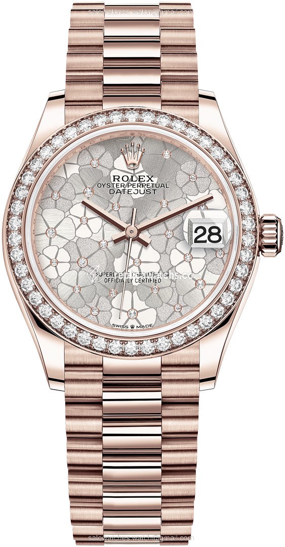 Replica 278285rbr Silver Floral President Rolex Datejust 31mm Everose Gold Ladies Watch Replica 278285rbr Silver Floral President Rolex Datejust 31mm Everose Gold Ladies Watch