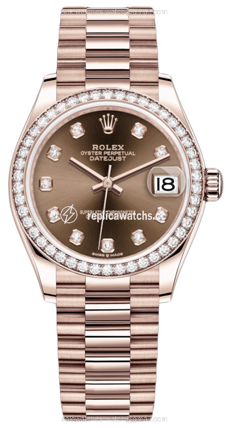 Replica 278285rbr Chocolate Diamond President Rolex Datejust 31mm Everose Gold Ladies Watch Replica 278285rbr Chocolate Diamond President Rolex Datejust 31mm Everose Gold Ladies Watch