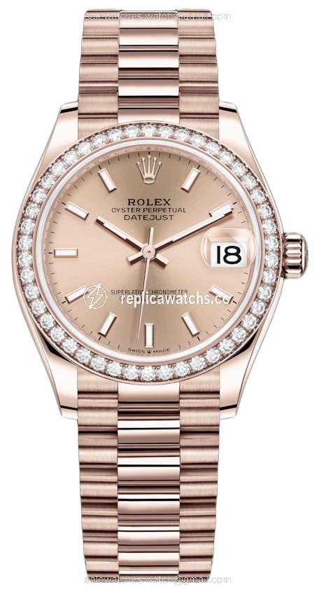 Replica 278285rbr Gold Index President Rolex Datejust 31mm Everose Gold Ladies Watch Replica 278285rbr Gold Index President Rolex Datejust 31mm Everose Gold Ladies Watch