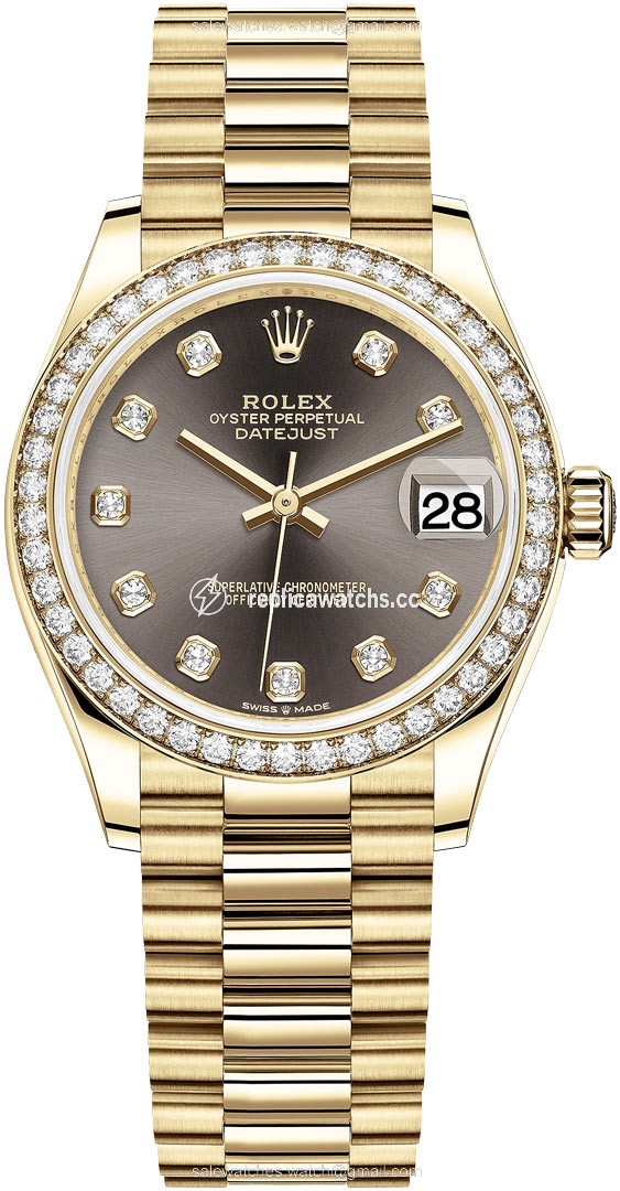 Replica 278288RBR Dark Grey Diamond President Rolex Datejust 31mm Yellow Gold Ladies Watch Replica 278288RBR Dark Grey Diamond President Rolex Datejust 31mm Yellow Gold Ladies Watch