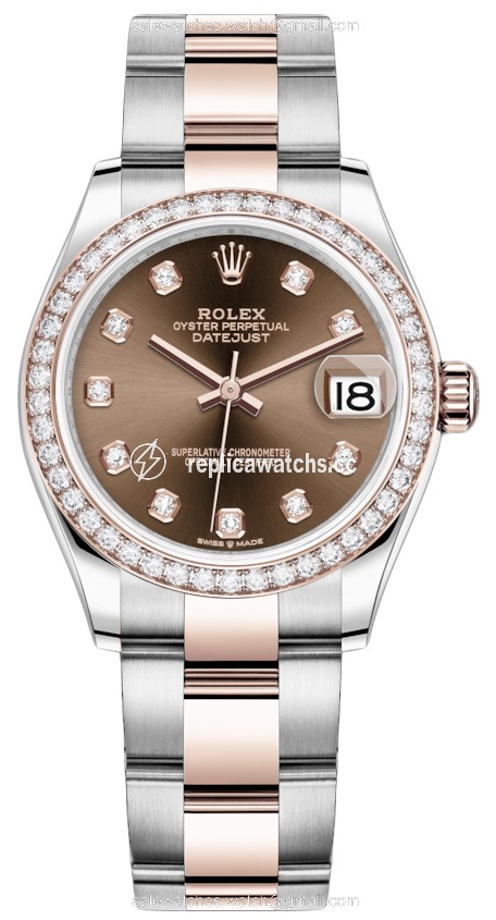 Replica 278381rbr Chocolate Diamond Oyster Rolex Datejust 31mm Stainless Steel and Rose Gold Ladies Watch Replica 278381rbr Chocolate Diamond Oyster Rolex Datejust 31mm Stainless Steel and Rose Gold Ladies Watch