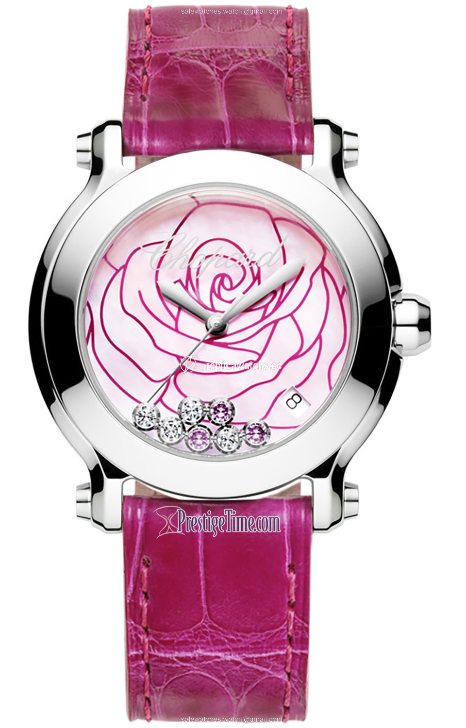 Replica 278475-3029 La Vie En Rose Chopard Happy Sport Round Quartz 36mm Ladies Watch Replica 278475-3029 La Vie En Rose Chopard Happy Sport Round Quartz 36mm Ladies Watch