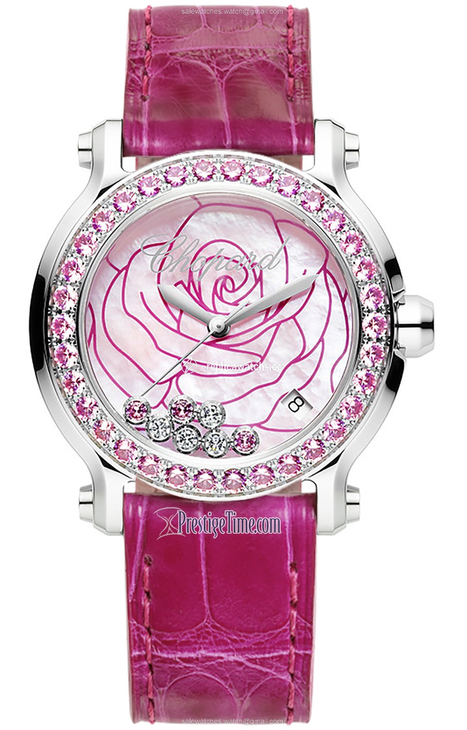 Replica 278475-3030 La Vie En Rose Chopard Happy Sport Round Quartz 36mm Ladies Watch Replica 278475-3030 La Vie En Rose Chopard Happy Sport Round Quartz 36mm Ladies Watch