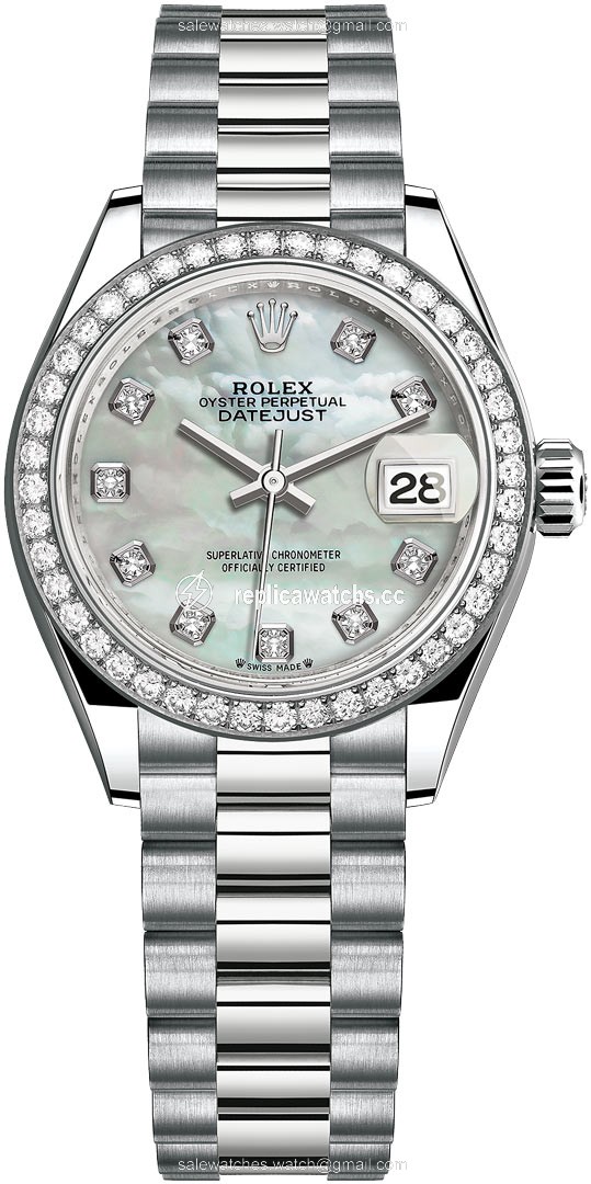 Replica 279139rbr MOP Diamond President Rolex Lady Datejust 28mm White Gold Ladies Watch Replica 279139rbr MOP Diamond President Rolex Lady Datejust 28mm White Gold Ladies Watch
