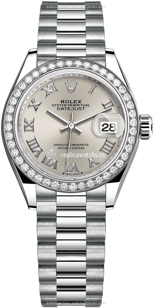 Replica 279139rbr Silver Roman President Rolex Lady Datejust 28mm White Gold Ladies Watch Replica 279139rbr Silver Roman President Rolex Lady Datejust 28mm White Gold Ladies Watch