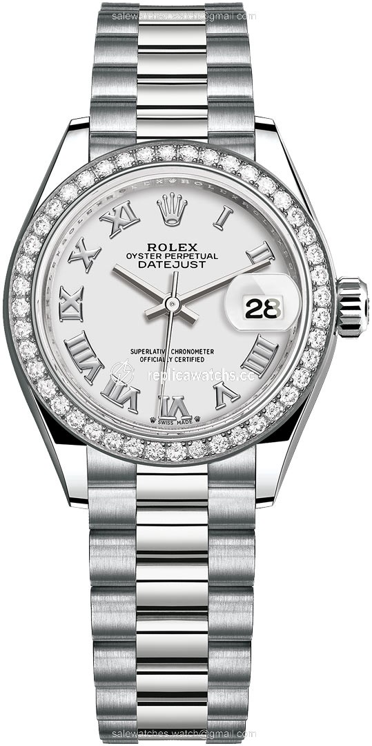 Replica 279139rbr White Roman President Rolex Lady Datejust 28mm White Gold Ladies Watch Replica 279139rbr White Roman President Rolex Lady Datejust 28mm White Gold Ladies Watch