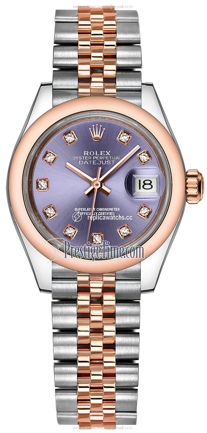 Replica 279161 Aubergine Diamond Jubilee Rolex Lady Datejust 28mm Stainless Steel and Everose Gold Ladies Watch Replica 279161 Aubergine Diamond Jubilee Rolex Lady Datejust 28mm Stainless Steel and Everose Gold Ladies Watch