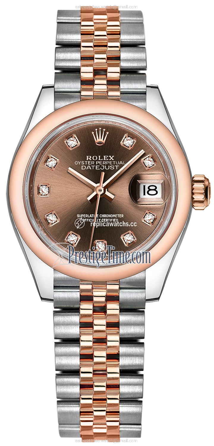 Replica 279161 Chocolate Diamond Jubilee Rolex Lady Datejust 28mm Stainless Steel and Everose Gold Ladies Watch Replica 279161 Chocolate Diamond Jubilee Rolex Lady Datejust 28mm Stainless Steel and Everose Gold Ladies Watch