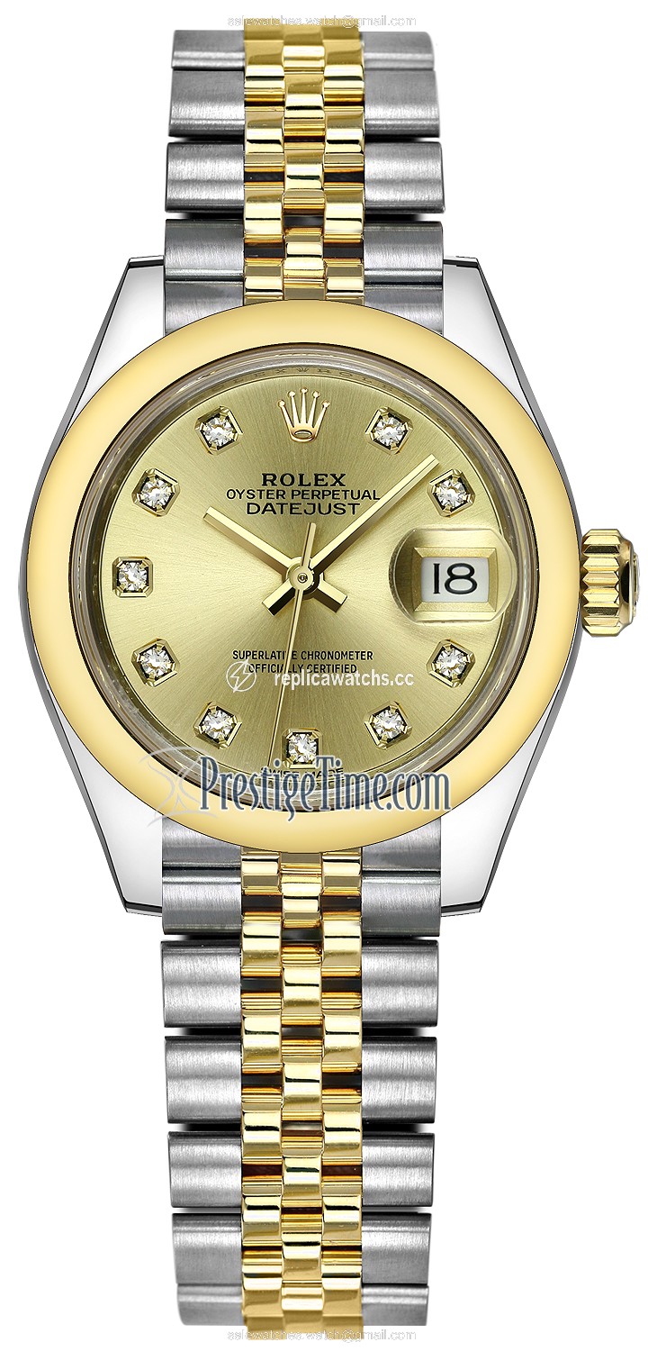 Replica 279163 Champagne Diamond Jubilee Rolex Lady Datejust 28mm Stainless Steel and Yellow Gold Ladies Watch Replica 279163 Champagne Diamond Jubilee Rolex Lady Datejust 28mm Stainless Steel and Yellow Gold Ladies Watch