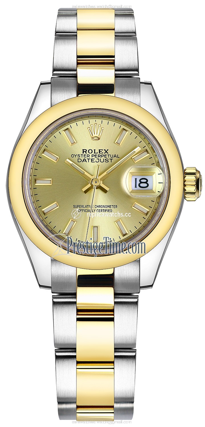 Replica 279163 Champagne Index Oyster Rolex Lady Datejust 28mm Stainless Steel and Yellow Gold Ladies Watch Replica 279163 Champagne Index Oyster Rolex Lady Datejust 28mm Stainless Steel and Yellow Gold Ladies Watch