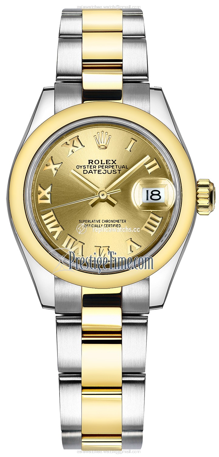 Replica 279163 Champagne Roman Oyster Rolex Lady Datejust 28mm Stainless Steel and Yellow Gold Ladies Watch Replica 279163 Champagne Roman Oyster Rolex Lady Datejust 28mm Stainless Steel and Yellow Gold Ladies Watch