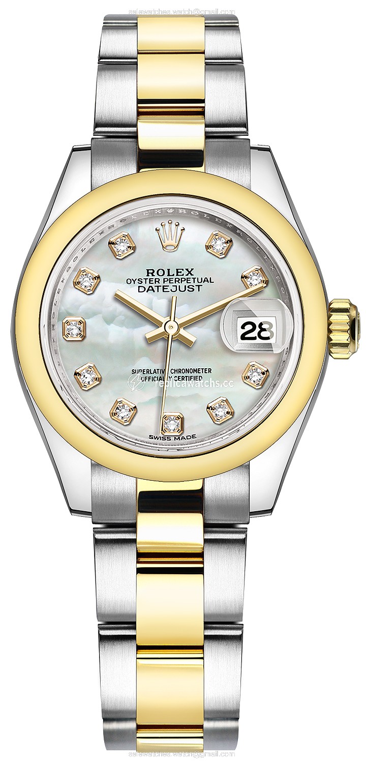 Replica 279163 MOP Diamond Oyster Rolex Lady Datejust 28mm Stainless Steel and Yellow Gold Ladies Watch Replica 279163 MOP Diamond Oyster Rolex Lady Datejust 28mm Stainless Steel and Yellow Gold Ladies Watch